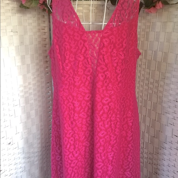 Lane Bryant Dresses & Skirts - 💜🌺 Lane Bryant Fuchsia Pink Lace Dress 18/ 20  GUC 🌺💜